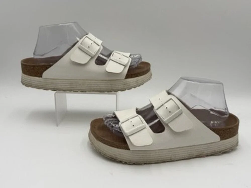Birkenstock Papillio Sandals Womens US 8 EU 39 White Birko Slides Slip On
